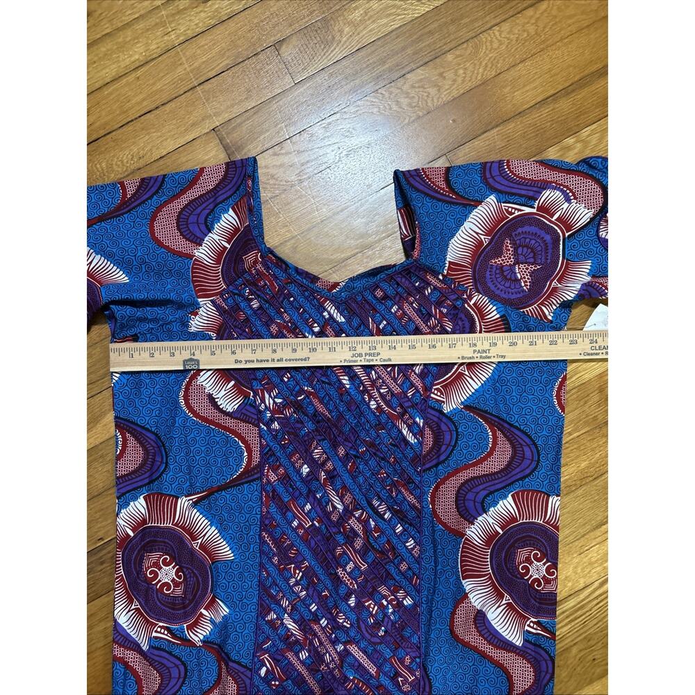 NEW Ankara Dashiki pattern Print Women's sz XL Maxi Dress Boho Handmade In USA - Picture 10 of 13